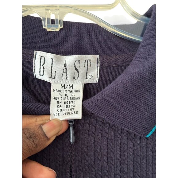 Vintage Blast Collared Sweater Half-Zip Geometric Pattern Classic Size M - Picture 3 of 9